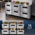 Thumbnail image #4 for Hoshizaki Steelheart 72-Inch Three-Section Undercounter Refrigerator with 6 Drawers