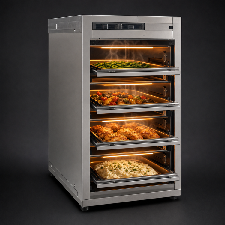 Product image #4 for Carter-Hoffmann DF2620-4 Half-Size Door-Free Heated Pass-Through Holding Cabinet with 4 Shelves