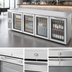 Thumbnail image #4 for True Premier Bar 108-Inch Four-Section Refrigerated Back Bar Cooler with Stainless Steel Top and Locking Glass Doors