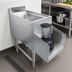Thumbnail image #3 for 12-Inch Freestanding Stainless Steel Blender Station with Dump Sink and Recessed Blender Step