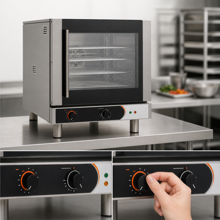 Product image #5 for Nemco Food Equipment Manual Half-Size Countertop Electric Convection Oven with Steam