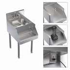 Thumbnail image #4 for Krowne Royal Series KR24-18BD Freestanding Underbar Blender Station with Dump Sink and Recessed Blender Shelf, 18 x 24 Inches