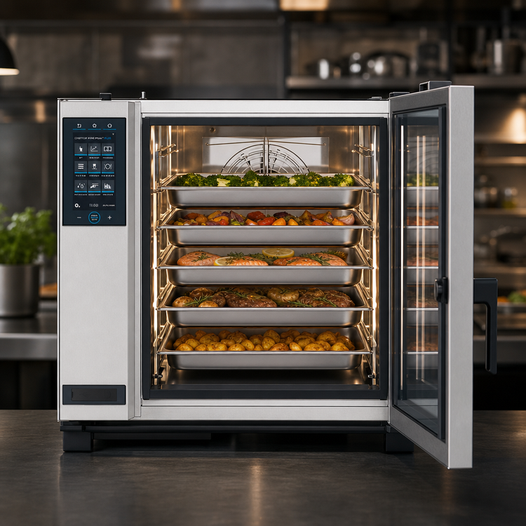 Product image #4 for UNOX ChefTop MIND.Maps Plus 5-Pan GN 1/1 Countertop Electric Combi-Steam Oven with Left-to-Right Door Opening