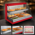 Thumbnail image #4 for Hatco Glo-Ray Designer 3-Pan Dual-Shelf Heated Display Case, Curved Glass, 120V Countertop Hot Food Display