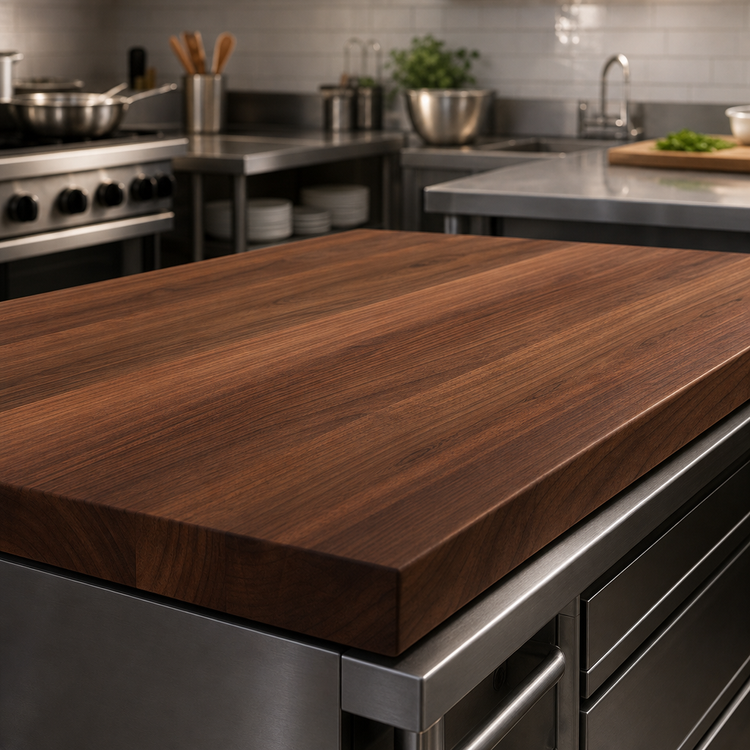 Product image #4 for John Boos Boos Block American Black Walnut Kitchen Countertop, 24 x 25 x 1-1/2 Inches, Edge Grain, Penetrating Oil Finish
