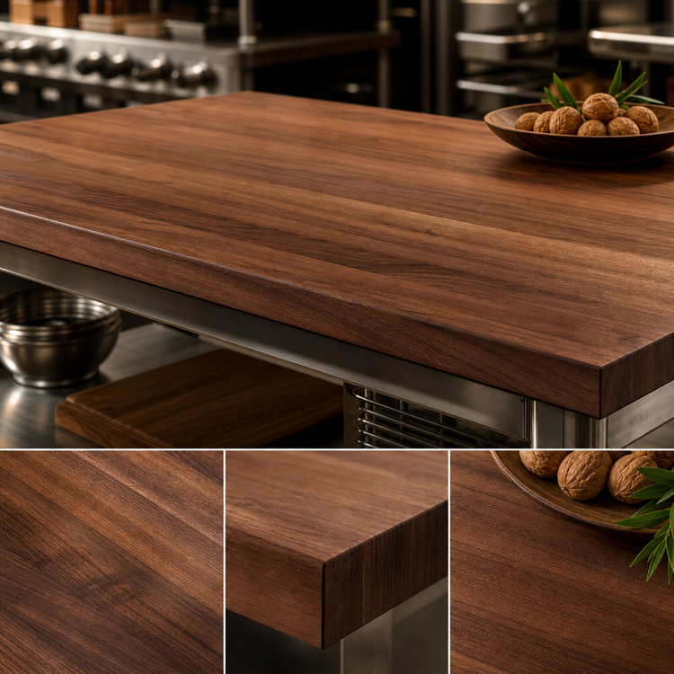 Product image #4 for Boos Block American Black Walnut Edge Grain Kitchen Countertop with Varnique Finish, 60 x 32 x 1.5 Inches