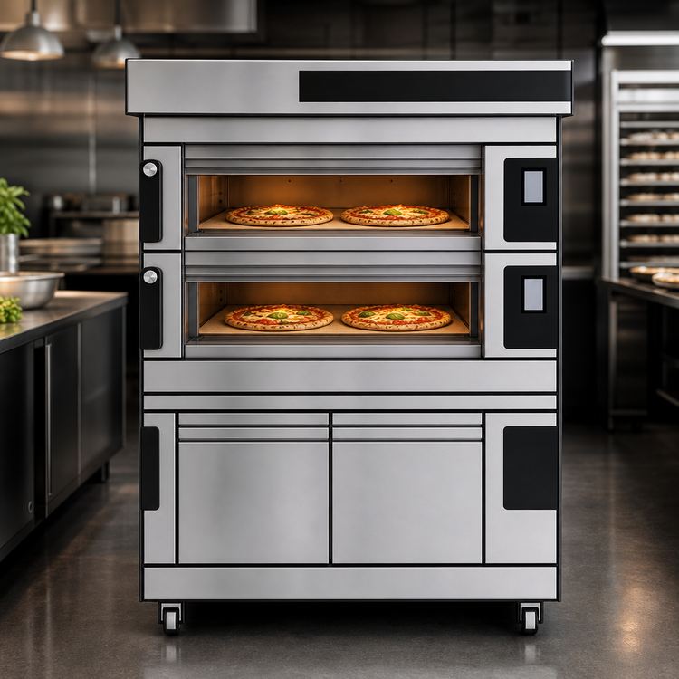 Product image #4 for Moretti Forni S120E 2-Deck Electric Pizza Deck Oven with Proofer and Refractory Stone Deck