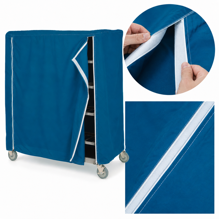 Product image #4 for Metro Waterproof Banquet Cart Cover, 36"W x 18"D x 62"H, Mariner Blue