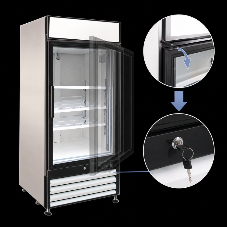 Product image #4 for Maxx Cold X-Series One-Section Reach-In Glass Door Freezer Merchandiser, 16 Cu. Ft., Bottom-Mounted Compressor