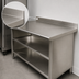 Thumbnail image #4 for Advance Tabco Special Value Series Economy Open Base Work Table with 5-Inch Backsplash and Mid-Shelf, 48 x 30 Inches