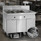 Thumbnail image #4 for Imperial (Middleby) IFSCB650ET 6-Tank Electric Floor Fryer with Built-In Filter, Dump Station, and 50 lb. Capacity Each