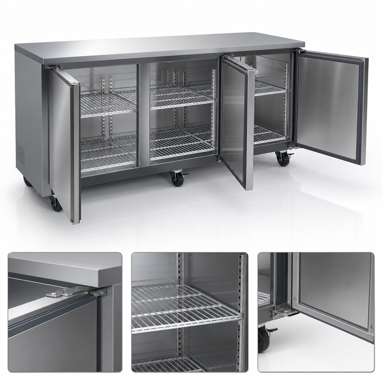 Product image #4 for IKON Refrigeration IUC72F Three-Section Undercounter Freezer, 18 Cu. Ft., Rear-Mounted Self-Contained, Stainless Steel