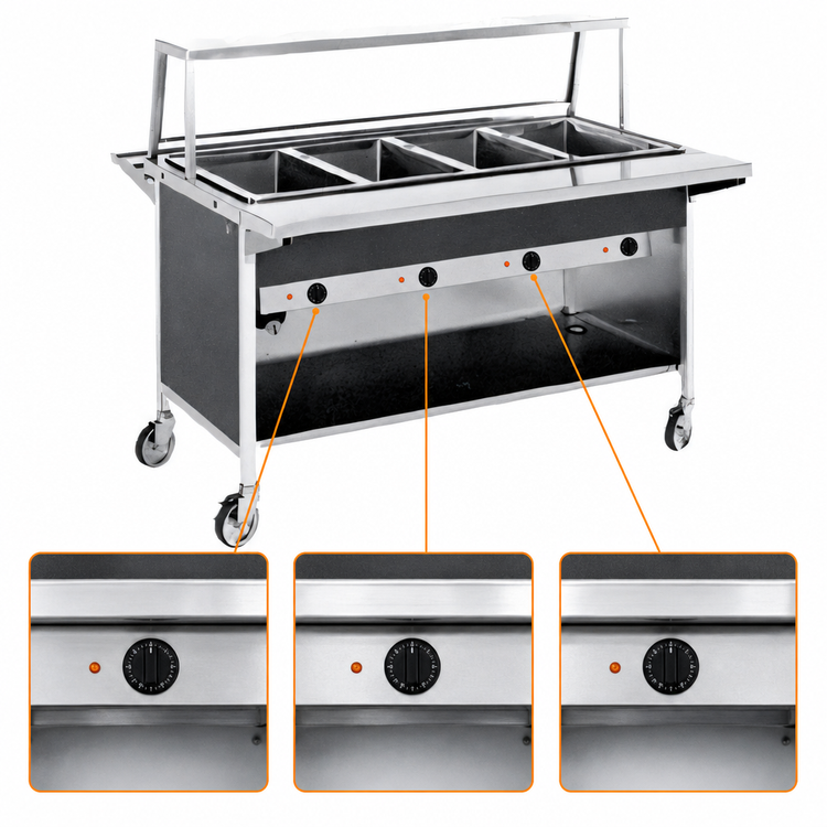 Product image #4 for Atlas Metal CAIH-3 3-Well Electric Hot Food Serving Counter