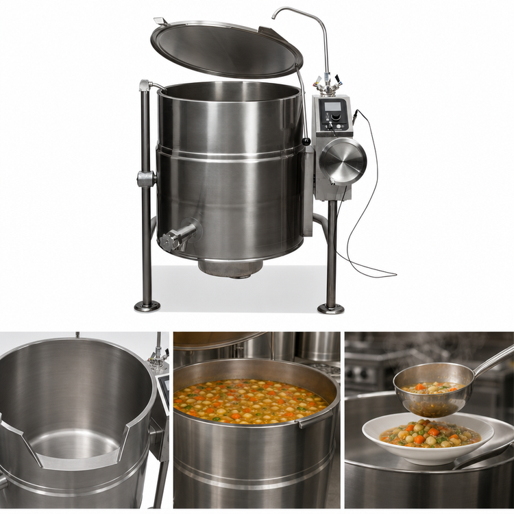 Product image #4 for Cleveland Range KEL100T Electric 100-Gallon Tilting Steam Jacketed Kettle with Tri-Leg Base