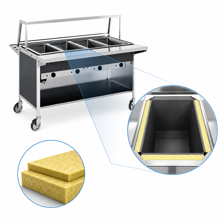Product image #4 for Atlas Metal CAIH-4 4-Well Electric Mobile Hot Food Serving Counter