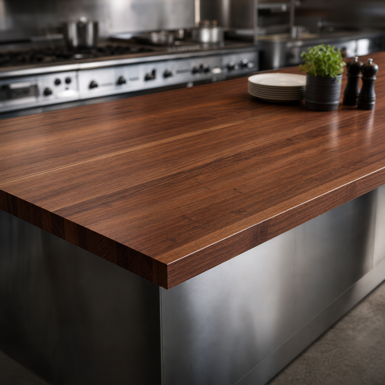 Product image #4 for Boos Block American Black Walnut Edge Grain Kitchen Countertop, 144 x 27 x 3 Inch, Varnique Finish