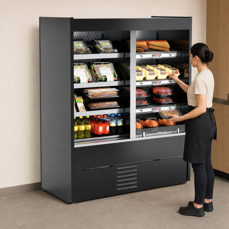 Product image #4 for Oasis Refrigerated and Heated Self-Service Countertop Food Display Case, Open Front, 50W x 26-1/8D x 63-3/8H