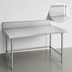 Thumbnail image #4 for Advance Tabco 84-Inch x 36-Inch 14-Gauge 304 Stainless Steel Work Table with 10-Inch Backsplash and Galvanized Open Base