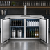 Thumbnail image #4 for True Premier Bar 60-Inch Pass-Thru Two-Section Refrigerated Draft Bar Cooler with Stainless Steel Top, 4 Locking Doors, and 1 Faucet Beer Column