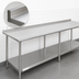 Thumbnail image #4 for Spec-Master 144-Inch x 36-Inch Stainless Steel Work Table with Adjustable Undershelf, Rear Up-Turn, and Galvanized Base