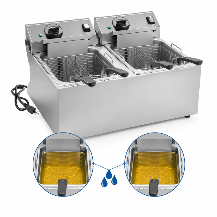 Product image #4 for Vollrath Countertop Double-Well Electric Deep Fryer, 10 lb Per Well, 120V