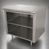 Thumbnail image #4 for Advance Tabco 84-Inch x 36-Inch Stainless Steel Work Table with Open Front Cabinet Base and Mid-Shelf