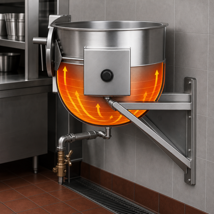Product image #4 for Legion TWWT-30 30-Gallon Direct Steam Tilting Wall-Mount Kettle