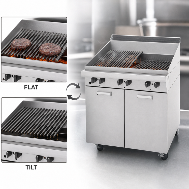 Product image #4 for Garland Master Series 24-Inch Modular Gas Charbroiler with Briquettes and Flat/Tilt Grates