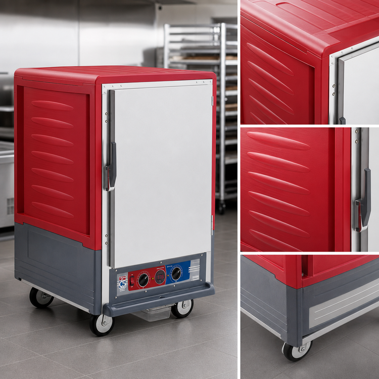 Product image #4 for Metro C5 3 Series Half-Height Heated Holding and Proofing Cabinet with Moisture Control, Solid Door, Universal Wire Slides, Mobile