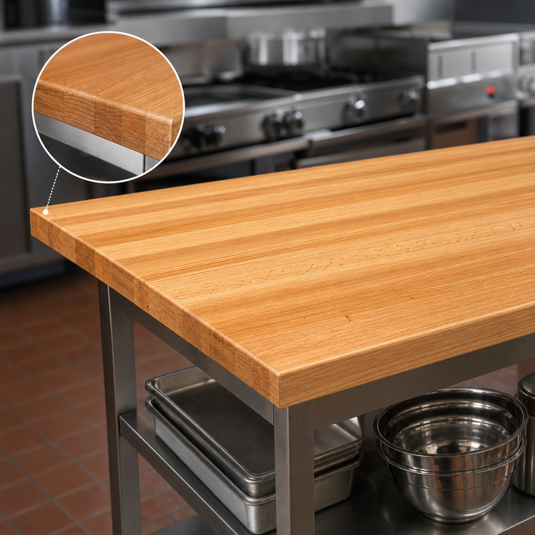 Product image #4 for John Boos Appalachian Red Oak Island Countertop, 60 x 42 x 1-1/2 Inch, Varnique Finish