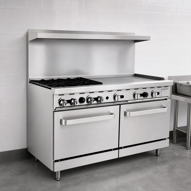 Product image #5 for CookRite AGR-4B36GR-NG 60-Inch Natural Gas Combination Range with 4 Open Burners, 36-Inch Right Griddle, and 2 Standard Ovens