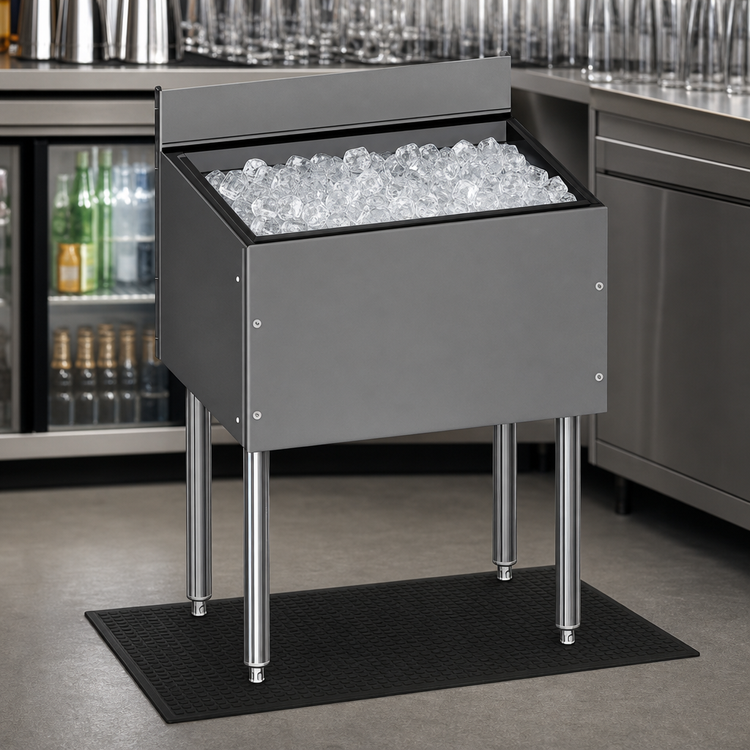 Product image #4 for CHOICE Underbar Stainless Steel Ice Bin, 12"W x 24"D, 42 lb Capacity