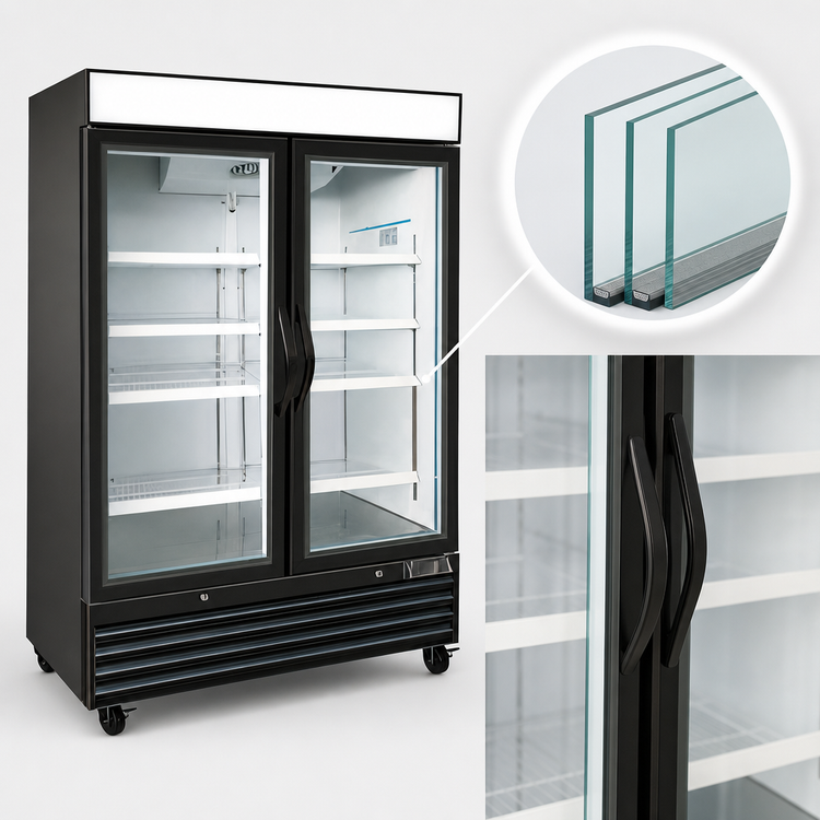 Product image #4 for Kool-It KGF-48 Two-Section Glass Door Freezer Merchandiser, 48 Cu. Ft., Black