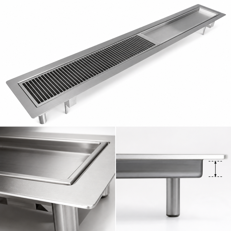 Product image #4 for 48-Inch Urn Trough with Removable Drip Plate, 304 Stainless Steel
