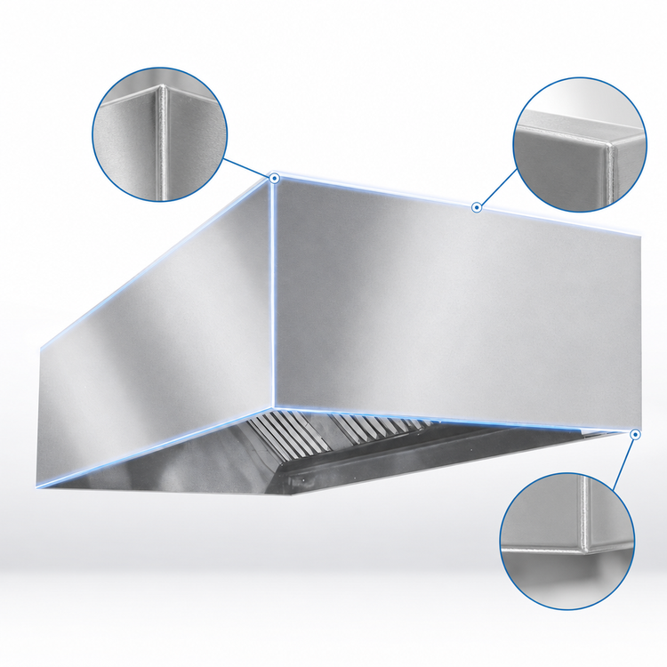 Product image #4 for SpecAir HEB96-72 72" Wall Type Exhaust-Only Commercial Kitchen Hood