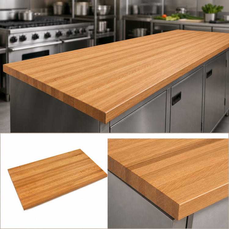 Product image #4 for John Boos Appalachian Red Oak Edge Grain Island Countertop, 144 in. W x 42 in. D x 1-1/2 in. Thick, Penetrating Oil Finish