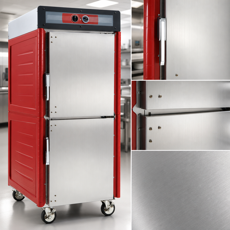 Product image #4 for Metro C5 4 Series Full-Height Mobile Heated Holding Cabinet with Insulation Armour Plus, Dutch Solid Doors, and Lip Load Slides