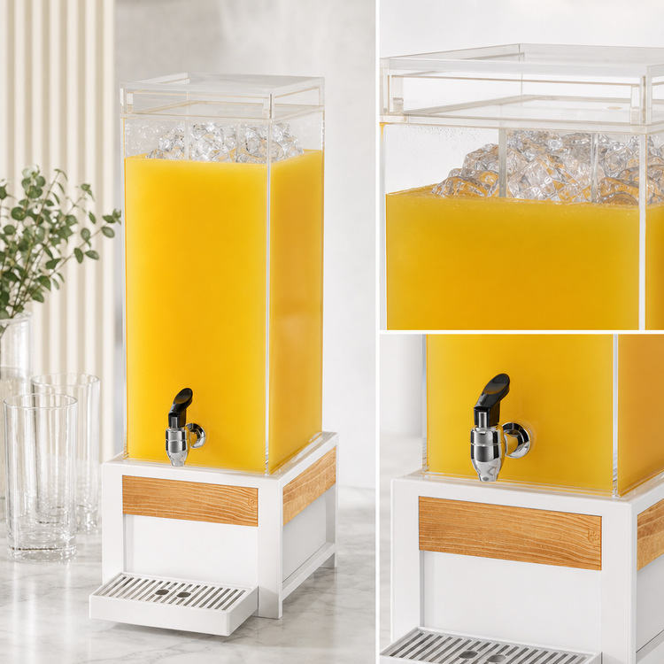 Product image #4 for Monterey 3 Gallon Single Beverage Dispenser with Ice Chamber, Drip Tray, and Spigot - White