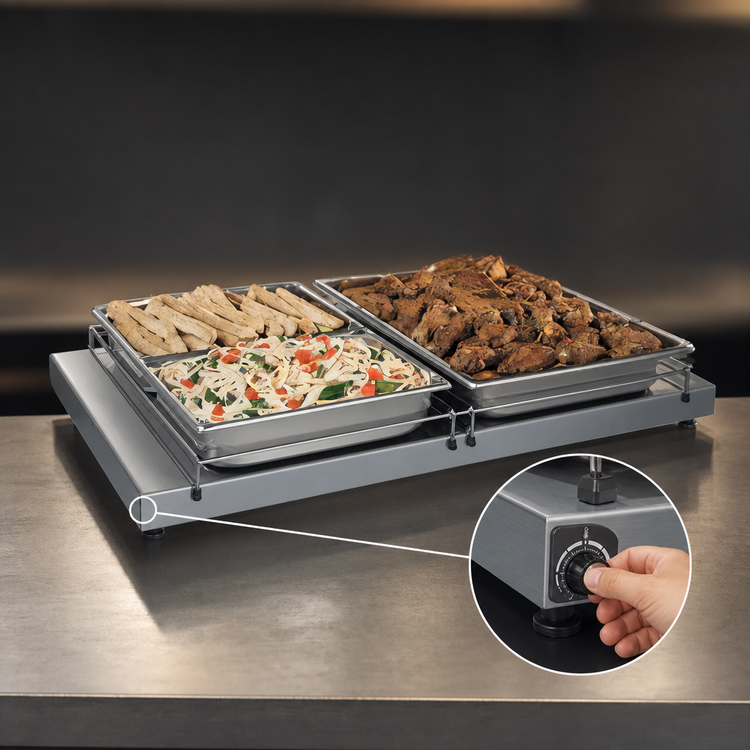 Product image #4 for Hatco Glo-Ray® 42-Inch Freestanding Heated Shelf with Adjustable Thermostat and Stainless Steel Top
