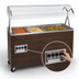Thumbnail image #4 for Vollrath 2-Series Affordable Portable 3-Well Mobile Hot Food Station with Buffet Breath Guard and Enclosed Base, Walnut Woodgrain, 208-240V