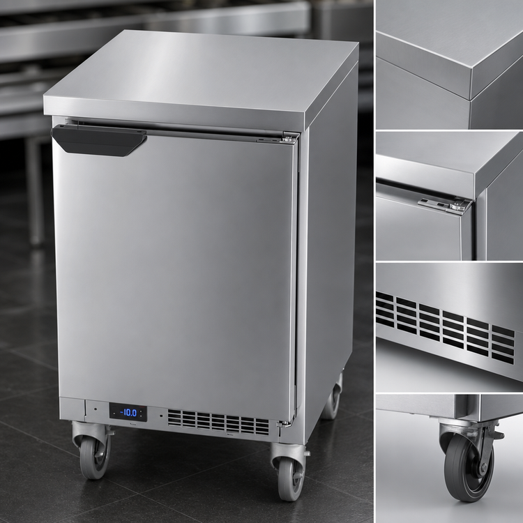 Product image #4 for Beverage-Air 20-Inch Single-Section Shallow Depth Worktop Freezer with Solid Door and Flat Top