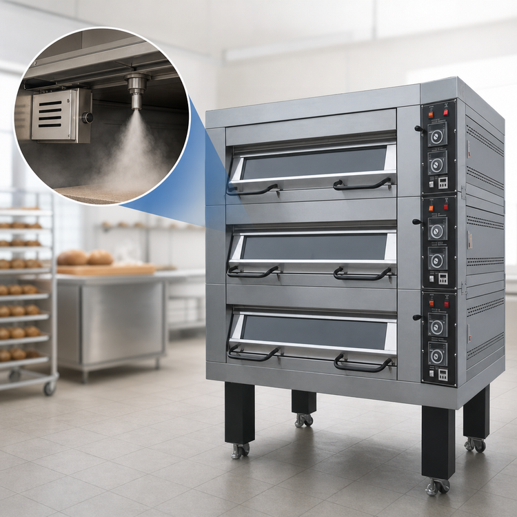 Product image #4 for BakeMax Electric Triple-Pan Wide Single-Deck Artisan Stone Deck Oven