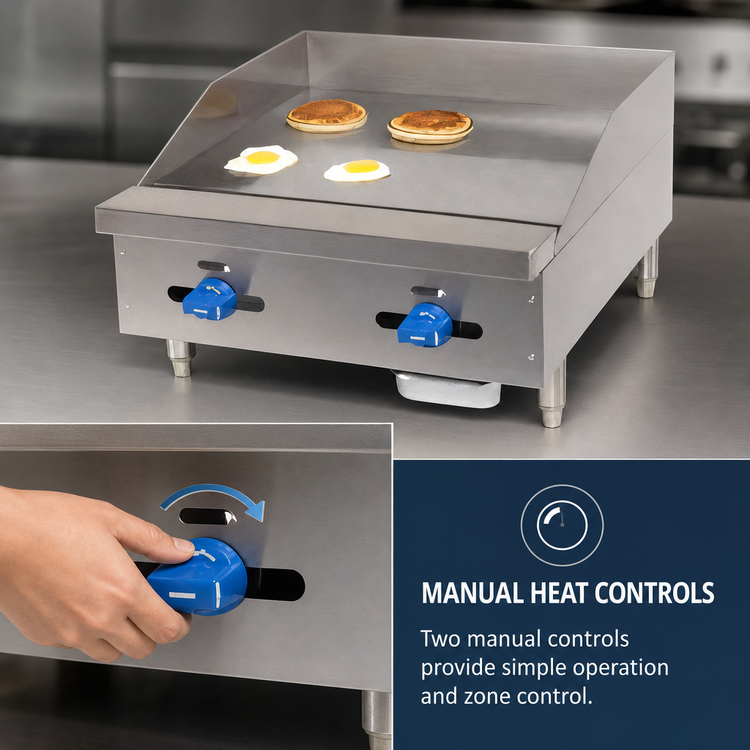 Product image #4 for Comstock-Castle Countertop Gas Griddle with 24" x 21" Polished Steel Plate, 50,000 BTU
