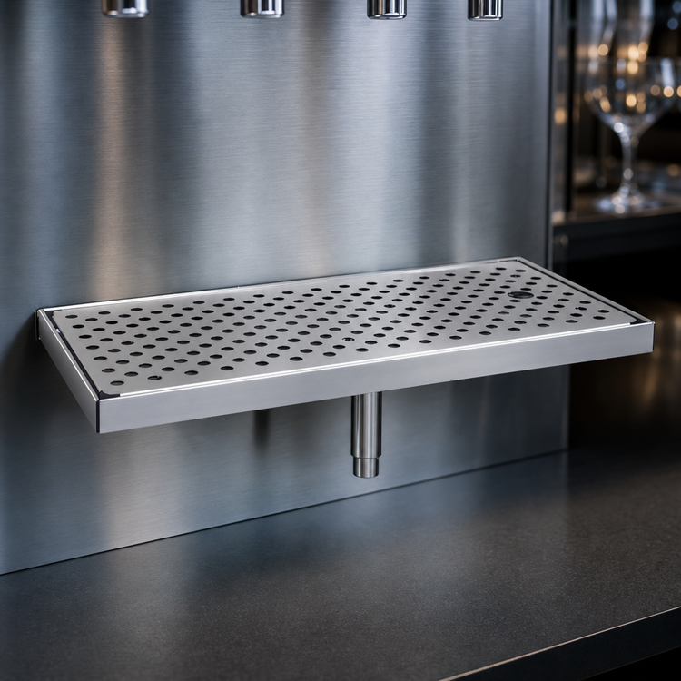 Product image #4 for Glastender Surface Mount Stainless Steel Drain Pan, 17"W x 8"D