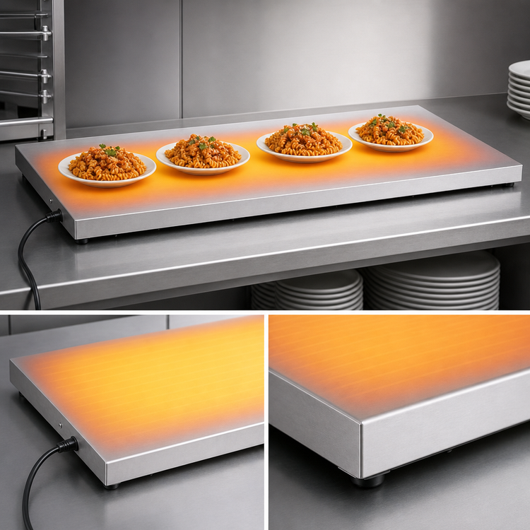 Product image #4 for BK Resources 30 Inch x 20 Inch Portable Electric Heated Shelf Warmer, 304 Stainless Steel, 120V
