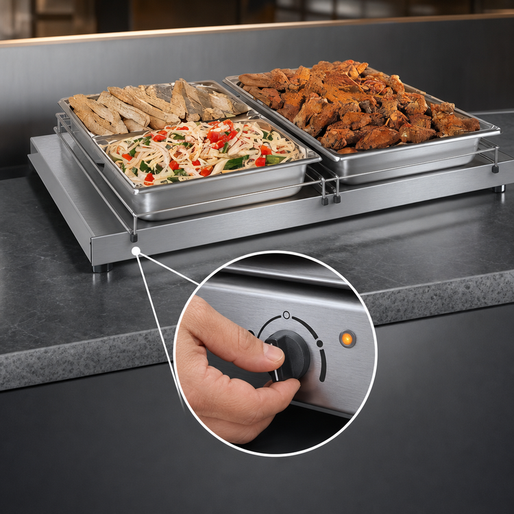 Product image #4 for Hatco Glo-Ray Free-Standing Heated Shelf, 48-Inch Wide x 23-1/2-Inch Deep, Stainless Steel Top, Aluminum Base
