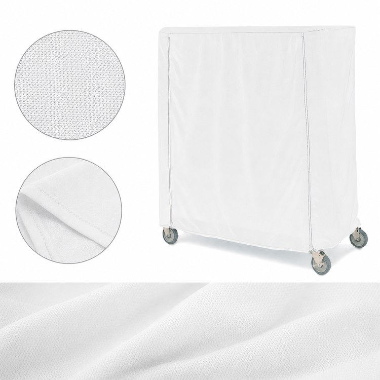 Product image #4 for Metro Queen Mary & Banquet Cart Cover, 60 x 24 x 54 Inches, White, Uncoated Knitted Polyester