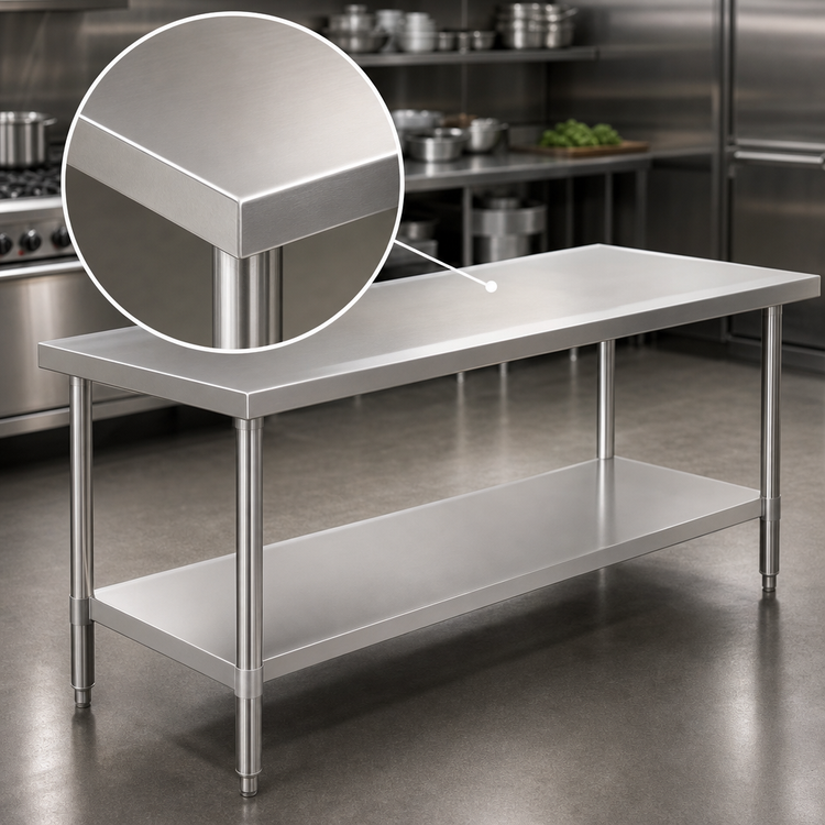 Product image #4 for Eagle Spec-Master Marine Series Stainless Steel Work Table with Undershelf, 84 x 48 Inches