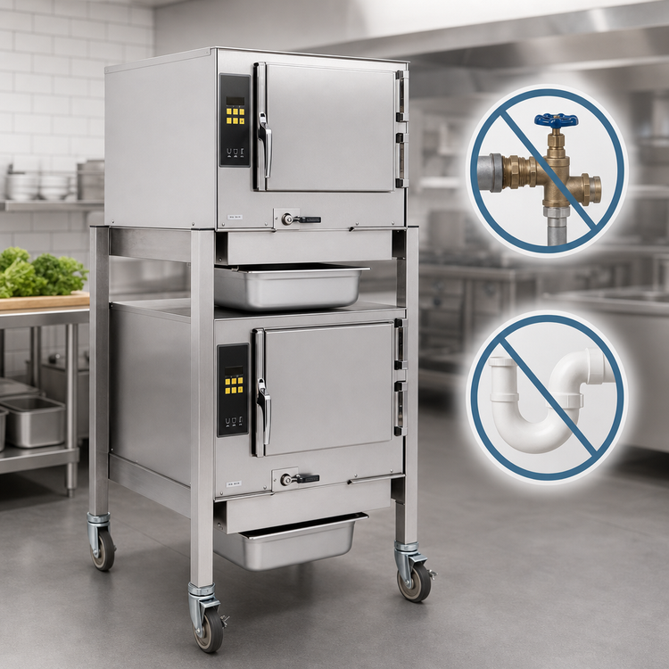 Product image #4 for AccuTemp Evolution Connectionless Boilerless Double-Cavity Countertop Convection Steamer, Natural Gas, 3-Pan Per Compartment