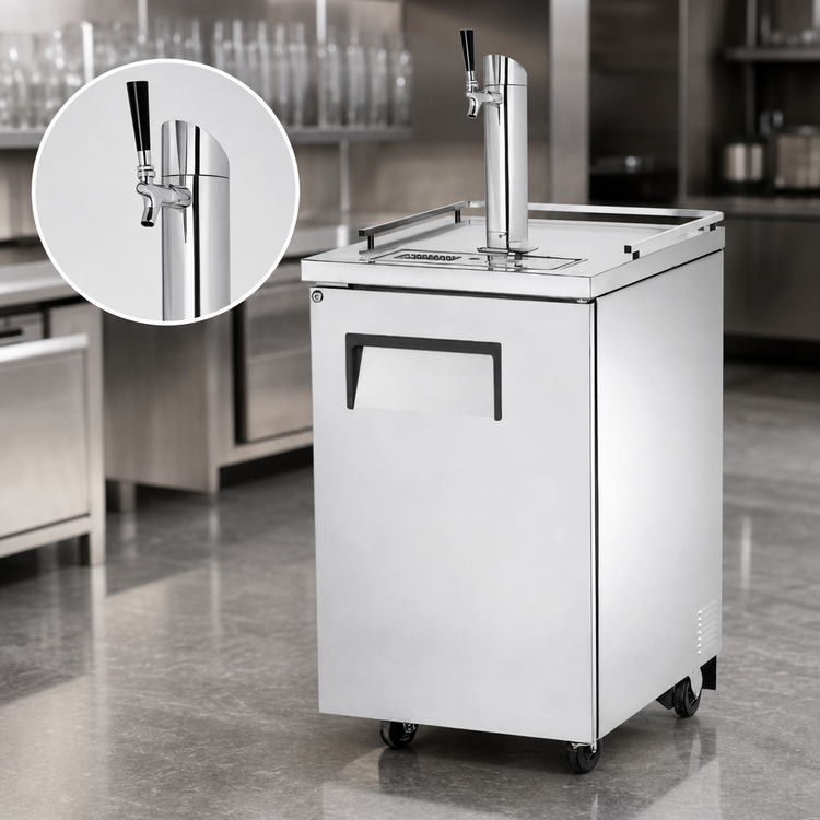 Product image #4 for True Countertop Draft Beer Cooler with 1 Half-Barrel Keg Capacity, 1 Column, and 1 Faucet